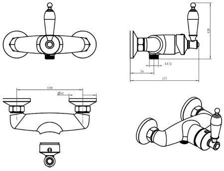 Смеситель для душа Boheme Vogue 214-SW