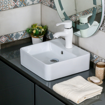 Раковина накладная (38х38) Melena 7063D-805