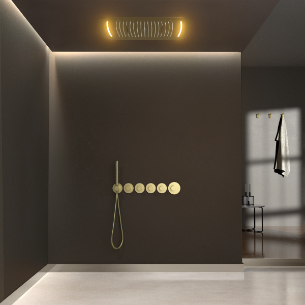 Душевая система встроенная с термостатом Timo Saona золото матовое SX-2319/17SM