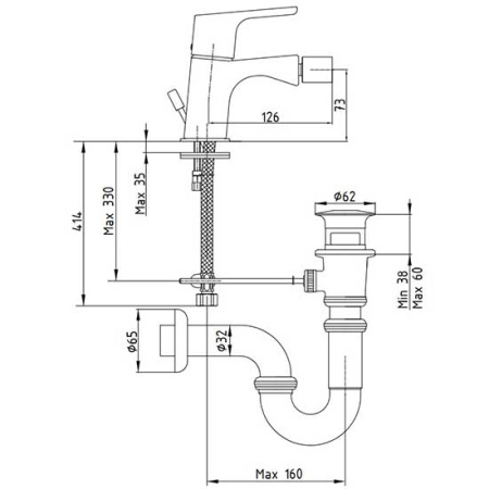 Смеситель для биде Eca Luna 102110192EX
