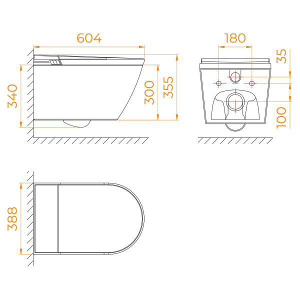 Унитаз подвесной безободковый с инсталляцией RGW SW-70 63420270-01