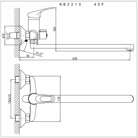Смеситель для ванны Haiba HB2213