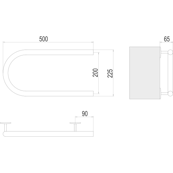 Полотенцесушитель электрический Terminus Электро 25 П-обр (500х200) 4620768883934