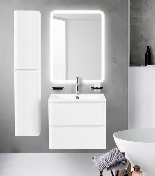 База под раковину BelBagno ALBANO-600-2C-SO-BL подвесная Bianco Lucido