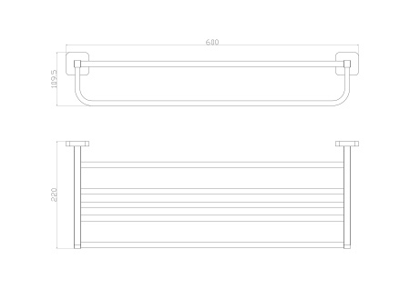 Полотенцедержатель с полкой WONZON & WOGHAND STILL, хром WW-6681