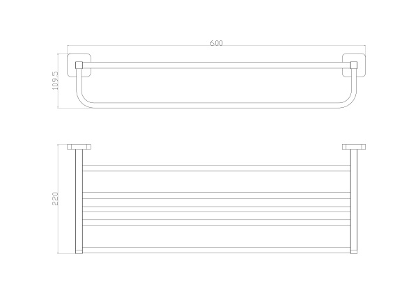 Полотенцедержатель с полкой WONZON & WOGHAND STILL, хром WW-6681