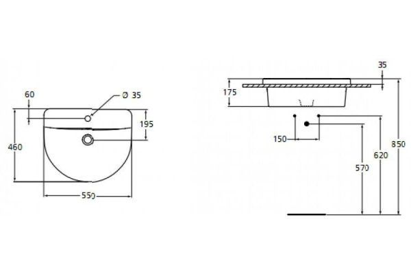 Раковина Ideal Standard CONNECT E797801, белый