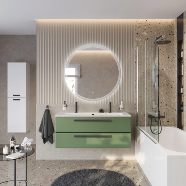 Тумба под раковину Cezares ECO-CER-N-1200-2C-SO-PS-P Фисташковый софт без ручек