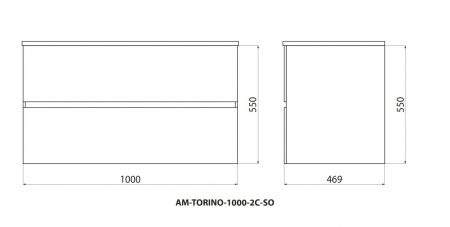 База под раковину Art&Max Torino AM-TORINO-1000-2C-SO-SA-P Сапфир