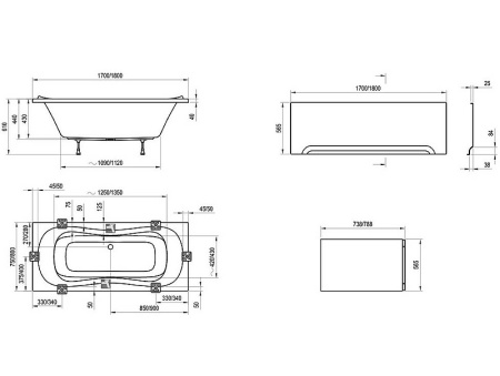 Ванна акриловая (180х80) Ravak Campanula II CB21000000