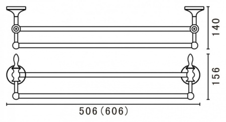 Полотенцедержатель двойной Art&Max AM-E-4248-Cr