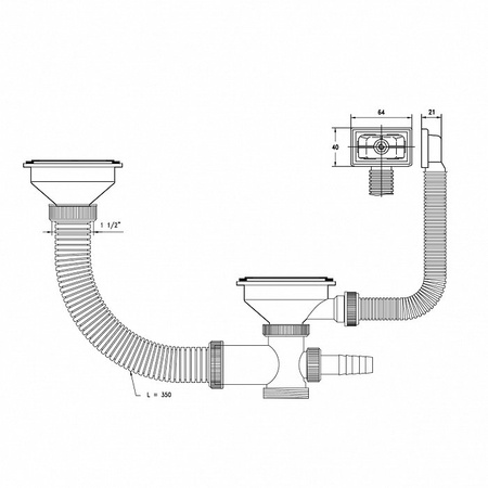 Выпуск для кухонной мойки IDDIS (021UPS0i84)