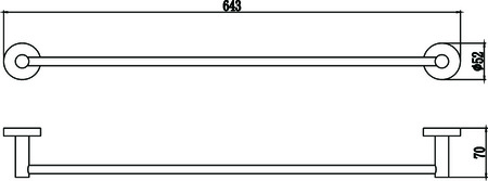 Держатель для полотенец прямой 60 см Savol 87 S-608724