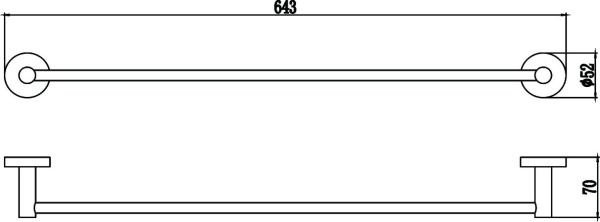 Держатель для полотенец прямой 60 см Savol 87 S-608724