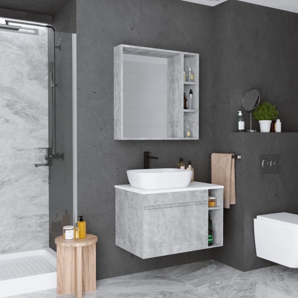 Тумба подвесная Grossman ФАЛЬКОН-80 см 108005. с 1-м ящ, бетон