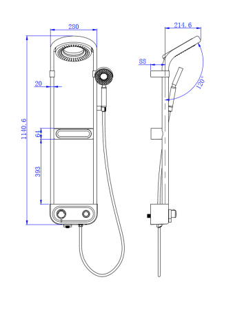 Душевая система с термостатом AQUAme AQM8004B