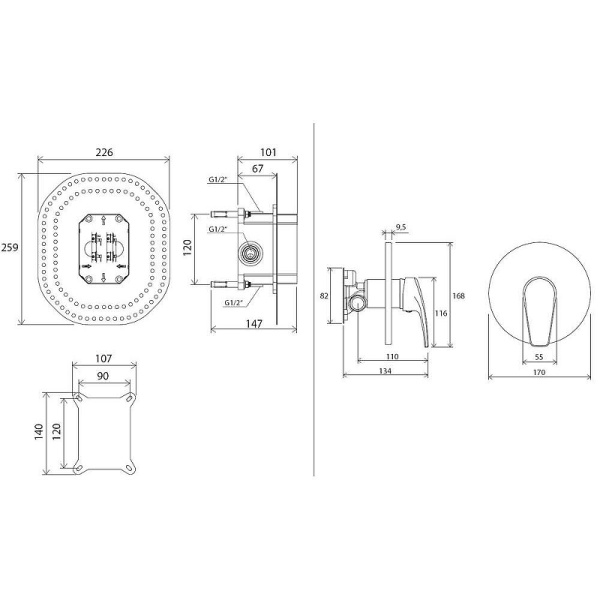Смеситель для душа Ravak Neo NO 066.00 X070044