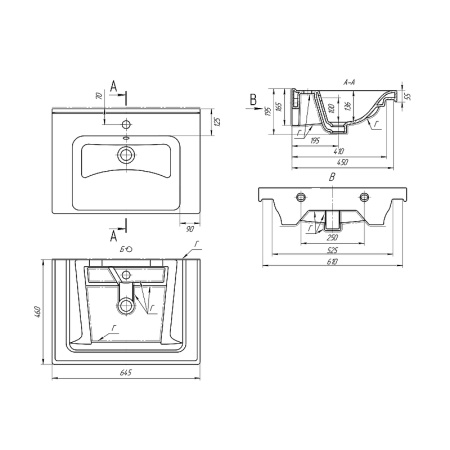 Раковина Misty Дрея Гармония 65 640214