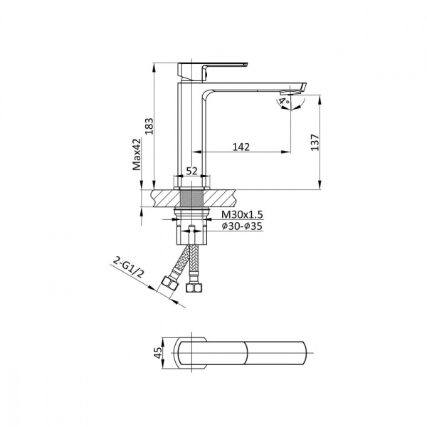 Смеситель для раковины Vincea Next VBF-1N1MB Смеситель для раковины Vincea Next VBF-1N1MB