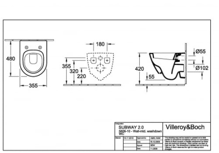 Унитаз подвесной Villeroy & Boch Subway 2.0 Plus 560610R1