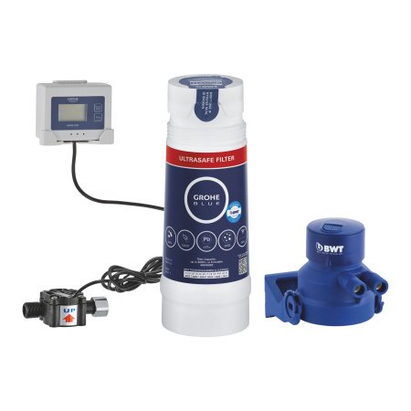 Комплект фильтра UltraSafe с головкой и счётчиком воды GROHE Blue 40876000