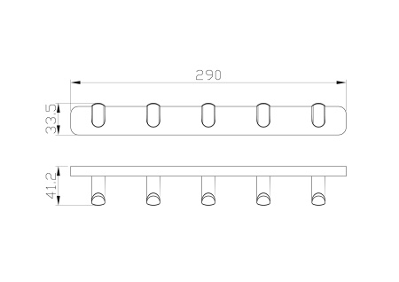 Вешалка с 5 крючками для ванной WONZON & WOGHAND GRAFFITY, темный графит WW-9355
