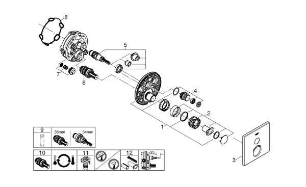 Термостат для душа Grohe SmartControl 29123 GN0 (29123GN0) холодный рассвет матовый