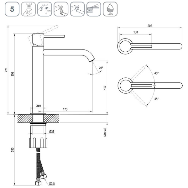 Смеситель для раковины Ravak Espirit ES 014.00CR X070389 хром
