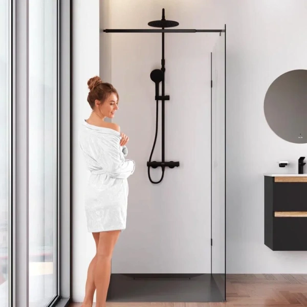 Душевая перегородка 120 см Am.Pm X-Joy W94WI-120-F1-BTE черный матовый