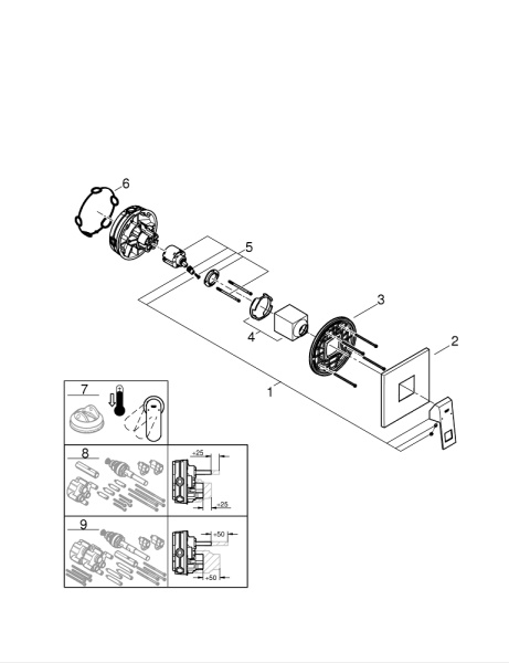 Смеситель однорычажный для душа Grohe Eurocube 24061 000 (24061000) хром Смеситель однорычажный для душа Grohe Eurocube 24061 000 (24061000) хром