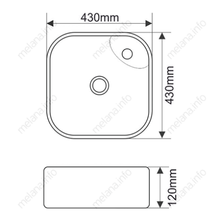 Раковина накладная (43х43) Melana 78112-805