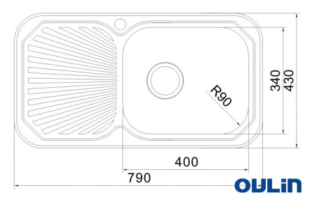 Кухонная мойка (79х43) Oulin OL-307