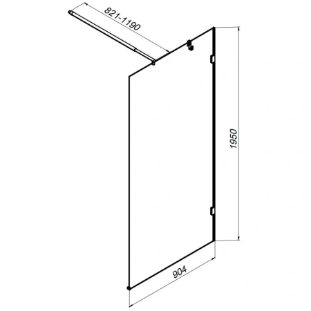 Душевая перегородка 90 см Am.Pm X-Joy W94WI-90-F1-MTE хром матовый