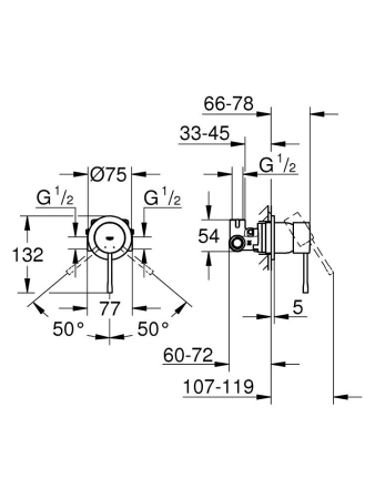 Смеситель для душа однорычажный Grohe Essence New 29197 KF0 (29197KF0) черный матовый