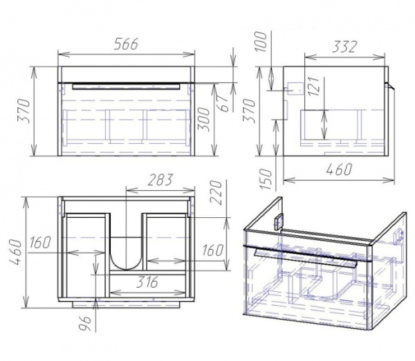 Тумба под умывальник Alvaro Banos Viento 8403.0300