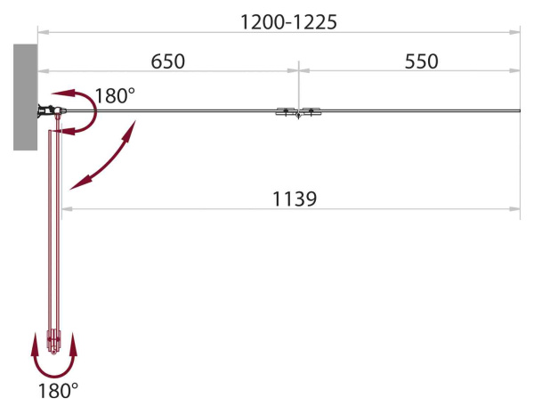 Душевая шторка на ванну (120х140) BelBagno SELA-V-21-120/140-Ch-Cr-L