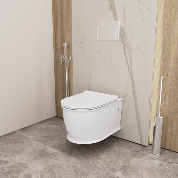 Унитаз подвесной безободковый Grossman Retro GR-4482MS с сиденьем микролифт