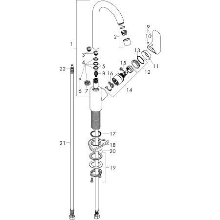 Смеситель для кухни однорычажный Eco Hansgrohe Logis M31 71861000 хром