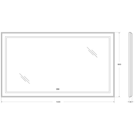 Зеркало (140х80) BelBagno Kraft SPC-KRAFT-1400-800-LED-TCH-WARM-NERO с подсветкой