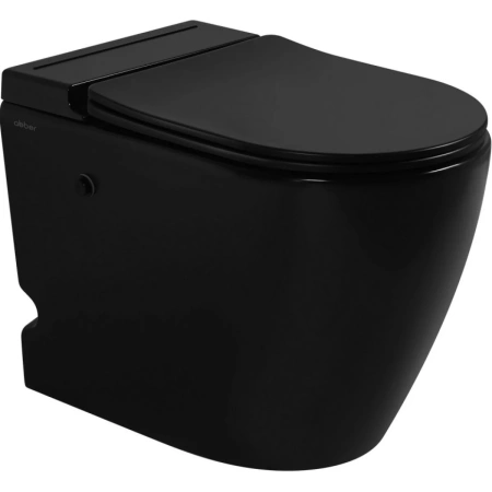 Унитаз ABBER Bequem AC1115PMB импульсный приставной черный матовый, безободковый