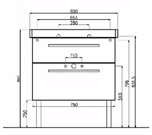 Тумба под раковину Villeroy&Boch 75 2DAY2 A98000WB