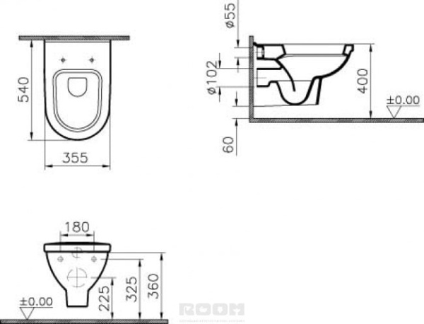 Унитаз подвесной белый, биде Vitra Form 300 5247B003-0850