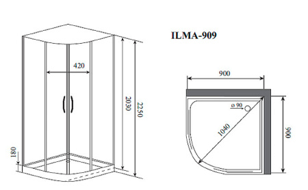 Душевая кабина (90х90) Timo Premium ILMA909