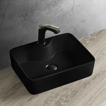 Раковина накладная (47,5х36,5) Vincea VBS-127MB матовый черный