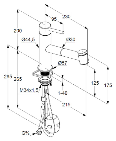 Смеситель для кухни с выдвижным изливом Kludi Steel 44851F860