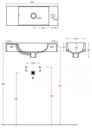 Раковина Artceram Lavamani Union LML002 01 00 bi