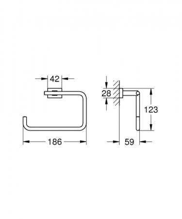 Кольцо для полотенец Grohe Essentials Cube 40510 AL1 (40510AL1) темный графит матовый