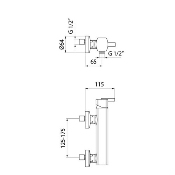 Смеситель для душа Webert Azeta AZ870102015, хром