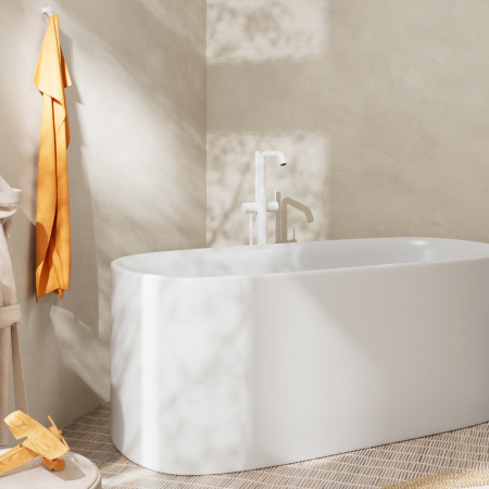 Смеситель для ванны напольный Hansgrohe Tecturis S 73440700 белый матовый