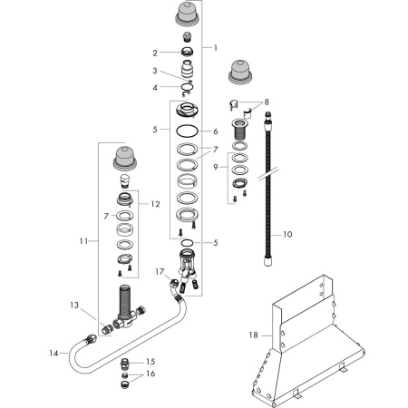 Скрытая часть смесителя для ванны Hansgrohe 13439180
